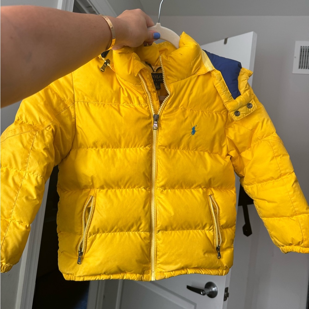 Yellow Polo puffer coat